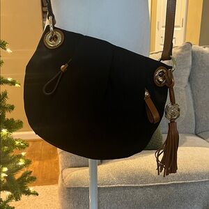 NWOT Vince Camuto Cris Black and Crossbody Bag with Tassel and Gold Detail